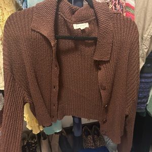 Brown crop sweater